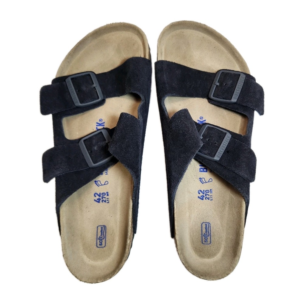 Birkenstock Arizona Soft Footbed Midnight Blue Suede Sandals 42 M9-9.5 W11-11.5